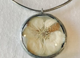 Double Pressed Flowers Pendant Large Sterling Silver Necklace December N... - $685.57 MXN Double Pressed Flowers Pendant Large Sterling Silver Necklace December N... - $685.57 MXN