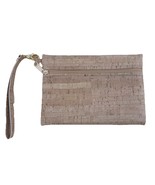 Natalie Therese Wristlet Handmade Eco-Friendly Tan Cork Zip Closure made... - $20.15 CAD
