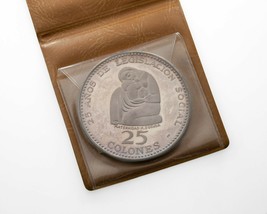1970 Costa Rica 25 Colones Proof Silver coin w/ Original Pouch KM 194 Very Rare! - £555.67 GBP