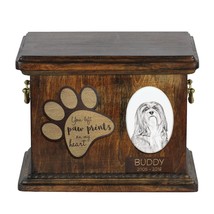 Urn for dog’s ashes with ceramic plate and description - Lhasa Apso, ART-DOG - £77.03 GBP