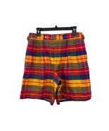 Vintage Polo Ralph Lauren Shorts Mens 32 Used Plaid Pleated Silk - £23.35 GBP
