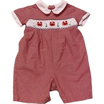 Embroidered Crab Print Jon-Jon Romper Jumper Sz 6 Months - $21.12