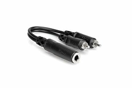 Hosa - YPR-131 - Mono 1/4&quot; Female to 2 RCA Male Y-Cable - 6 inch - £7.95 GBP