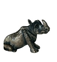 Pewter Figurine Noah&#39;s Ark miniature vtg metal Bible animals Genesis Rhino sit - £13.41 GBP