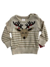 Holiday Time Infant Sweater Toddler Boys/Girls 18month Beige Reindeer Ch... - $11.87