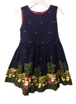 Jeudi Apres Midi Folk Art Jumper Dress Girls Sz 4 Vtg Country Farm Goose Paris  - £18.26 GBP