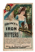Vtg 1800s Victorian bottle label Brown&#39;s Iron Bitters Medicine AD Cures disease - £27.39 GBP