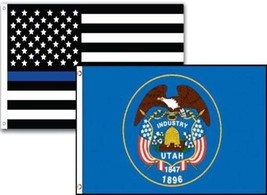 K&#39;s Novelties 3x5 USA Police Blue Utah State 2 Pack Flag Wholesale Set Combo 3x5 - £7.89 GBP