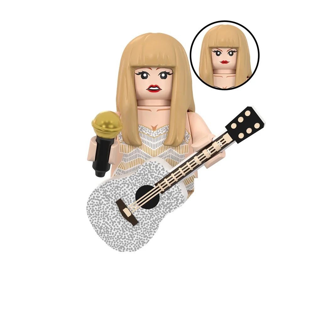 Mini Action Figure Toys Taylor Swift Guitar Model Building Blocks Gift 0103 - £6.13 GBP