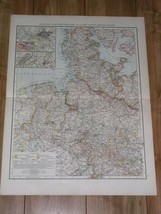 1896 Original Antique Map Of SCHLESWIG-HOLSTEIN Lower Saxony Hamburg Germany - £23.79 GBP
