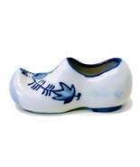 Vintage 1970&#39;s Delft Blue And White Porcelain Dutch Clog Shoe Figurine P... - £11.68 GBP