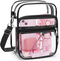 Clear Crossbody Bag with Adjustable Shoulder Strap, Stadium Approved PVC... - $12.61