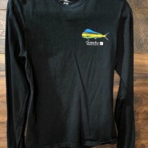 Quicksilver Boys Shirt Black/Gray Youth Sz M Long Sleeve Back Front Print - $7.51