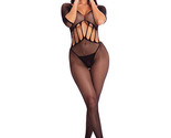 PINK LIPSTICK AMPLIFY FISHNET BODYSTOCKING WITH OPEN CROTCH OS &amp; QN - £14.06 GBP+