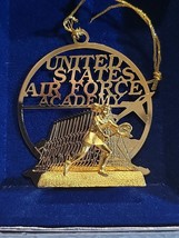 United States Air Force Accademy Ornament Girl Playing Tennis 24k Gold Finish - £7.43 GBP