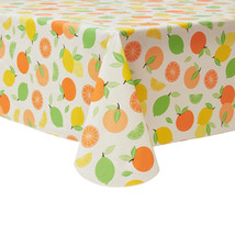 Citrus Toss PEVA Tablecloth 60&quot; x 84&quot; Rectangle Polyester Backing New Ho... - $16.37