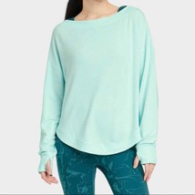NWT women’s All in Motion super soft modal sweatshirt with thumbholes Aq... - $483.37 MXN