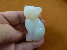 Y-DOG-CH-726) little White CHIHUAHUA Mexican dog dogs figurine gemstone - $253.56 MXN