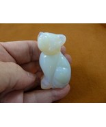 Y-DOG-CH-726) little White CHIHUAHUA Mexican dog dogs figurine gemstone - $13.32