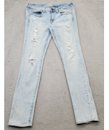 American Eagle Outfitters Jeans Women&#39;s Size 6 Blue Distressed Stretch S... - $20.29