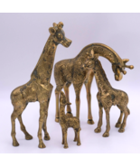 VTG Brass Mother &amp; Baby Giraffe Family Statue Leonard Silver Mfg Co Figu... - $2,553.19 MXN