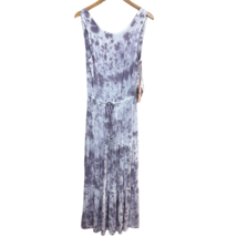 Knox Rose Maxi Dress S Purple Tie Dye Sleeveless Sundress Drawstring Waist New - £15.62 GBP