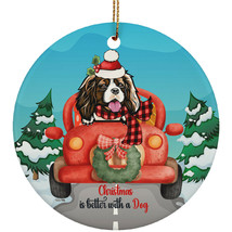 Christmas Is Better With A Cavalier King Dog Pet Lover Circle Ornament Gift - £15.75 GBP