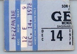 Vintage Genesi Ticket Stub Dicembre 14 1978 Saginaw Michigan - £43.62 GBP