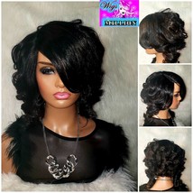 Mimi&quot; #1b/30 Lace Heat Resistant/ Synthetic Wig Curly Bob Wig, Glueless Wig Hair - £63.99 GBP