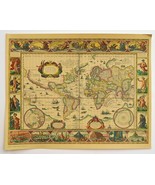 World Map 1606 by Hoffmann-La Roche Drug Co M6 Series 1950s Reproduction