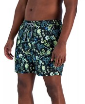 INC Mens Evan Garden Quick-Dry Floral-Print 5&quot; Swim Trunks Black Multi-XL - £11.00 GBP