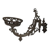 Antique Victorian Cast Iron Kerosene Oil Lamp Holder Gothic Style Wall S... - £52.08 GBP