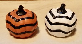 Halloween Wood Pumpkin Table Decor 3” x 3” 2 Each By Home NIB 274Y - £9.98 GBP