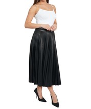 Faux Leather Pleated Midi Skirt - $65.00