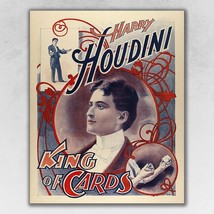 8.5&quot; X 11&quot; Houdini King Of Cards Vintage Magic Poster Wall Art - $47.49