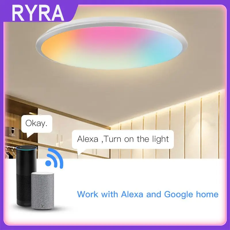App Voice Control Ceiling Lamp Rgb  Warm White Dimmable Smart Led Ceiling Light  - £190.60 GBP
