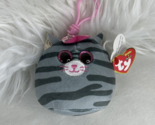 TY Beanies Squish-A-Boos Kiki The Cat - 3.5&quot; Mini Super Soft Plush Clip On - $8.38