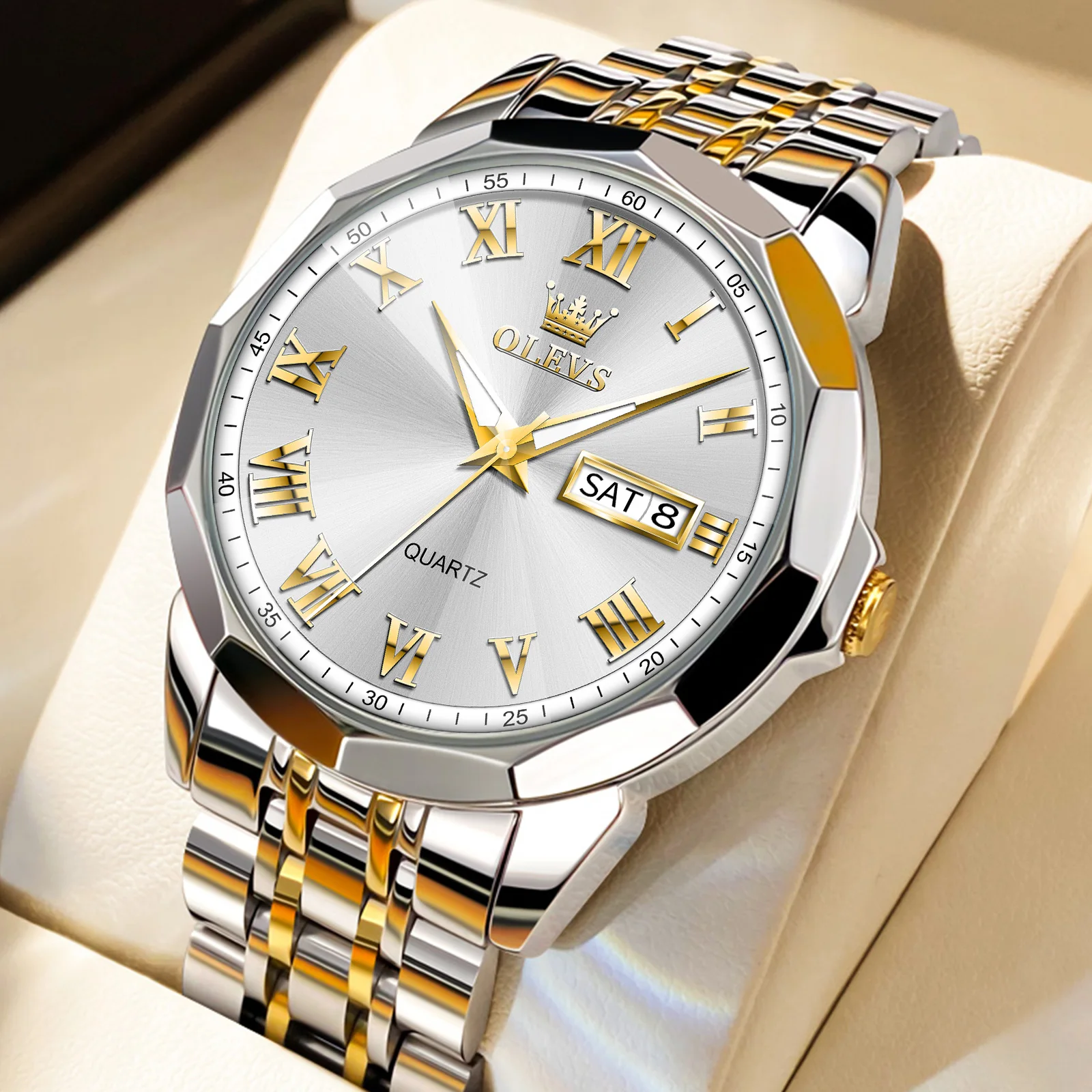 Business Male Wristwatch Top Brand Luxury Waterproof Stainless Steel Wat... - £38.07 GBP