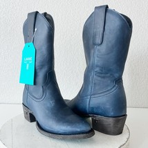 Lane PLAIN JANE Womens Cowboy Midi Boots 5 Blue Leather Western Cowgirl ... - $148.50