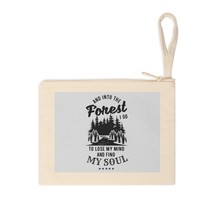 Personalized Forest Illustration Zipper Pouch for Nature Lovers, 100% Cotton Can - £12.35 GBP