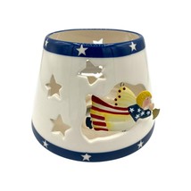 Vintage HOMCO Candle Capper Americana Patriotic Angel Jar Topper Red White Blue - £11.60 GBP