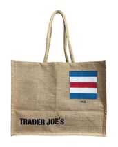 Trader Joe’s Burlap Nautical Flag “C Charlie" Jute Tote Bag - $9.89