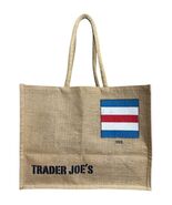 Trader Joe’s Burlap Nautical Flag “C Charlie" Jute Tote Bag - $9.89