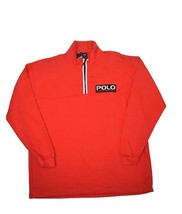 Polo Jeans Co 1/4 Zip Sweatshirt Mens XL Red Pullover Vintage Ralph Lauren - £30.74 GBP