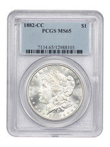 1882-CC $1 Pcgs MS65 - £477.78 GBP