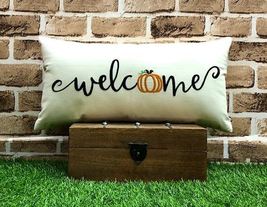 welcome Pillow, Decor, Holiday Fall  Available in all sizes and colors. - £23.76 GBP+