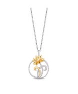 Enchanted Disney Tiana Lotus Pendant Necklace Fine Jewelry Tiana Collection - $150.44 CAD