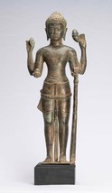 Antik Khmer Stil Bronze Stehend Vishnu Statue - Schutz - 54cm/55.9cm - $611.10