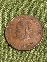 Mexico 5 Centavos 1952 Very Good Bronze - £4.69 GBP