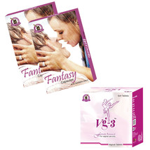Natural Female Sexual Enhancement Remedies 10 Fantasy Capsules + 4 Vg-3 Tablets - £35.60 GBP